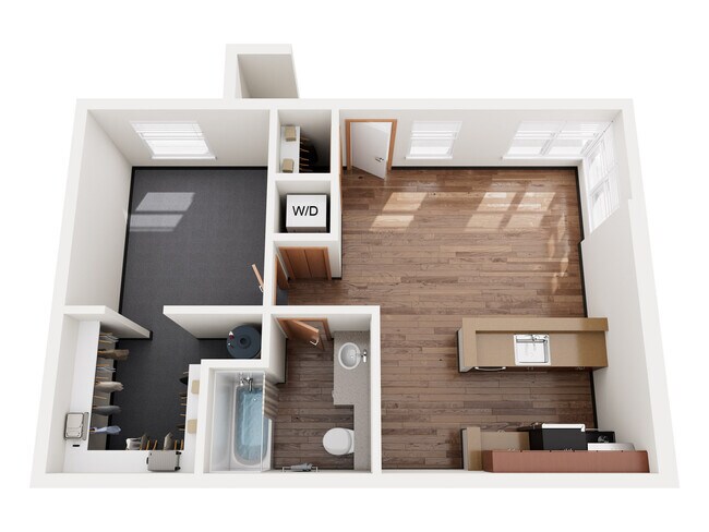 560 SF - 1 Bedroom 34-3404 floor plan